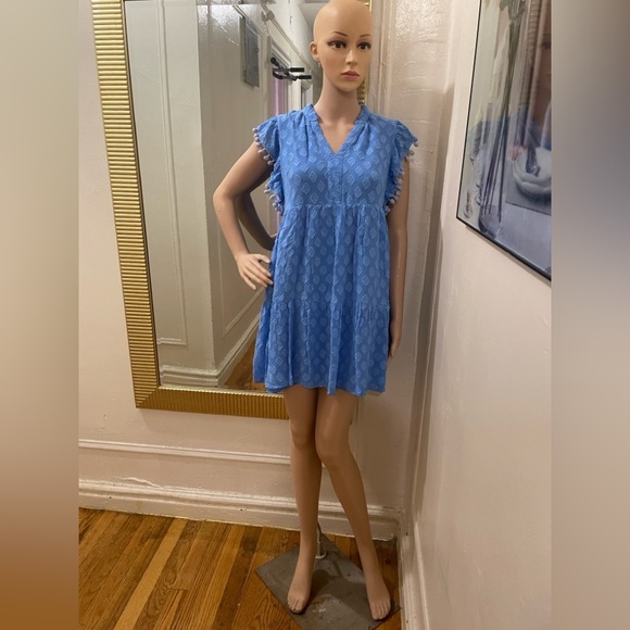 Lilly Pulitzer Blue Mini Dress with Ruffle Sleeves - Picture 11 of 13